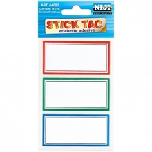 ETICHETTE ADESIVE SCUOLA CON BORDO COLORATO 18 PZ