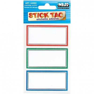 ETICHETTE ADESIVE SCUOLA CON BORDO COLORATO 18 PZ