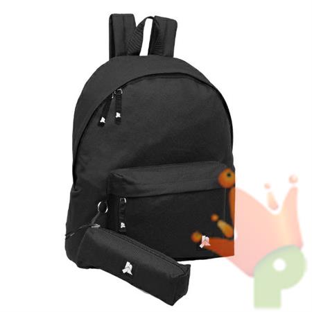 ZAINO MONOSCOMPARTO NERO 43 CM + ASTUCCIO TOMBOLINO