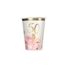 BICCHIERI 200 CC 50° ANNIVERSARIO FLORAL 8 PZ