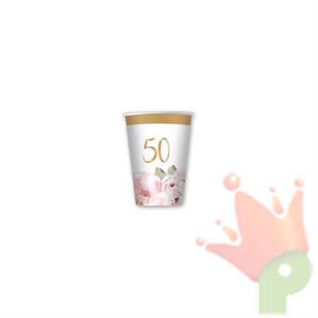 BICCHIERI 80 CC 50° ANNIVERSARIO FLORAL 8 PZ