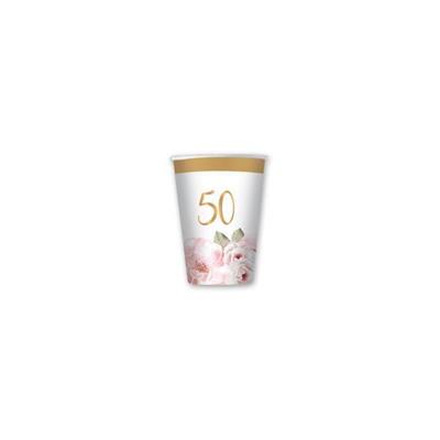 BICCHIERI 80 CC 50° ANNIVERSARIO FLORAL 8 PZ