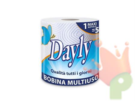 BOBINA ASCIUGATUTTO IN PURA CELLULOSA 2 VELI 250 STRAPPI DAYLY