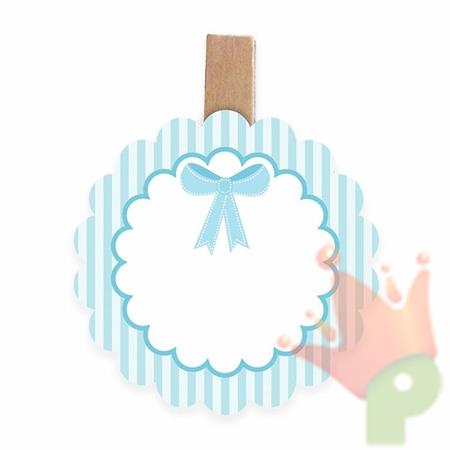 SEGNAPOSTO BATTESIMO CELESTE 4,5X6CM 6PZ