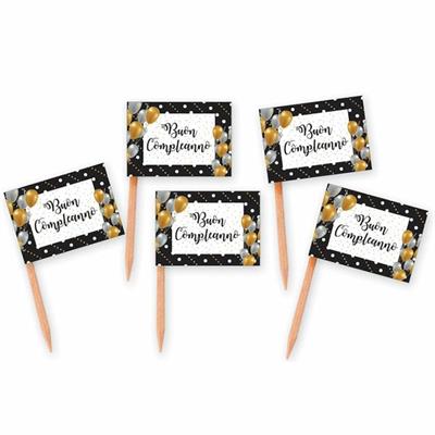 PICKS BANDIERINE BUON COMPLEANNO PRESTIGE 25PZ