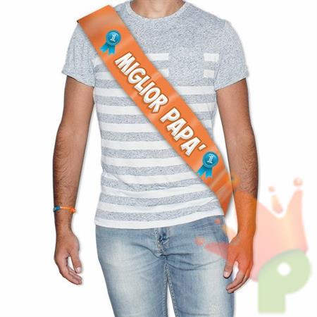 FASCIA PREMIO METALLIZZATA MIGLIOR PAPA' 168CM
