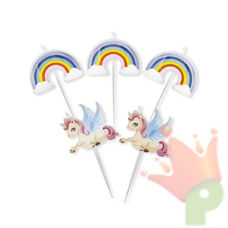 CANDELINE PICKS UNICORNI 8CM 5PZ