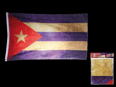 BANDIERA CUBANA CON OCCHIELLI IN METALLO 150X90CM