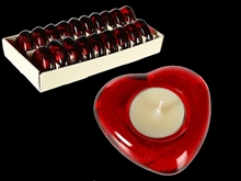 PORTA TEALIGHT IN VETRO ROSSO CUORE 8X8CM