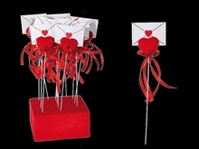 PICK CUORE ROSSO CON FODERA VELLUTO E LETTERA 4,5X23CM