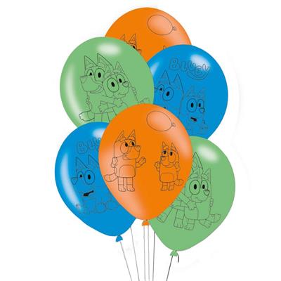 PALLONCINI LATTICE BLUEY 6 PZ 27,5 CM