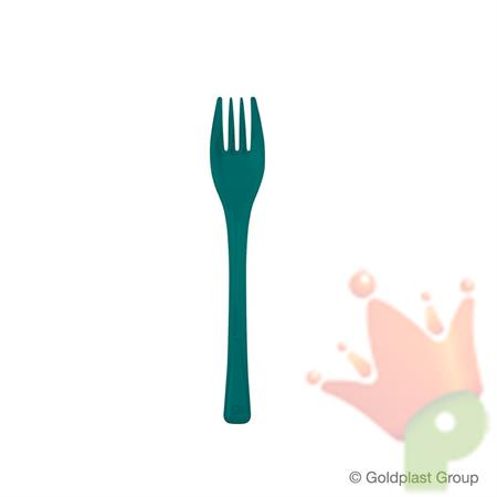 FORCHETTINA DOLCE TEAL GREEN TRASPARENTE 140MM 50PZ