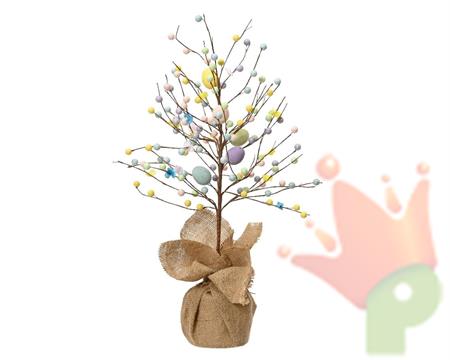 ALBERO DI PASQUA CON UOVA COLORATE H.58X31 CM