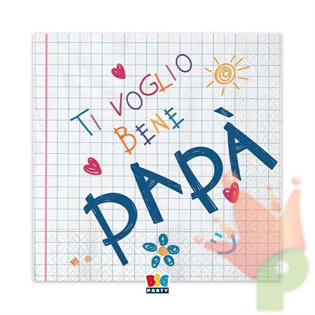 TOVAGLIOLI AUGURI PAPà 33X33 CM 16 PZ