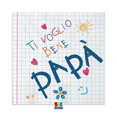 TOVAGLIOLI AUGURI PAPà 33X33 CM 16 PZ