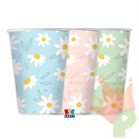 BICCHIERI FIORI MARGHERITE DAISY 6 PZ 200 CC