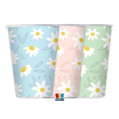 BICCHIERI FIORI MARGHERITE DAISY 6 PZ 200 CC