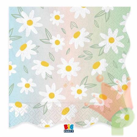 TOVAGLIOLI FIORI MARGHERITE WAVY DAISY 33X33 CM 16 PZ