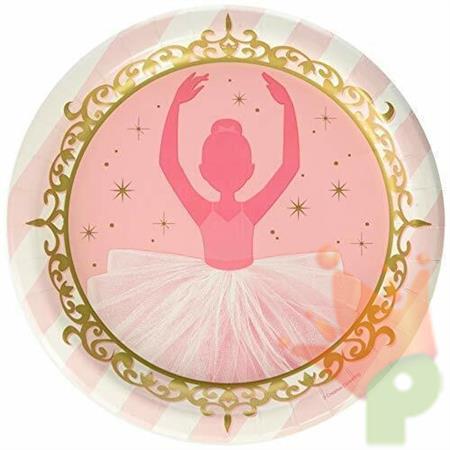 PIATTI TEMA BALLERINA 23 CM 8 PZ