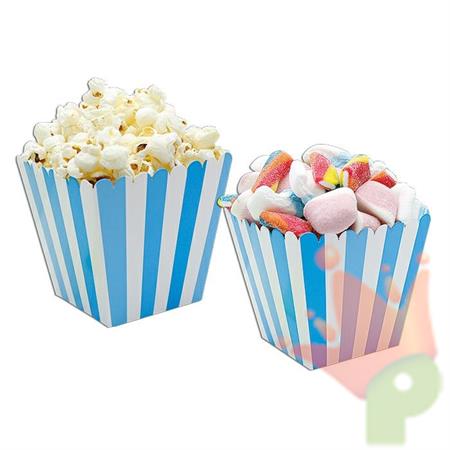SWEETY BOX 6,5X8X6,5CM STRIPES TURCHESE 6PZ
