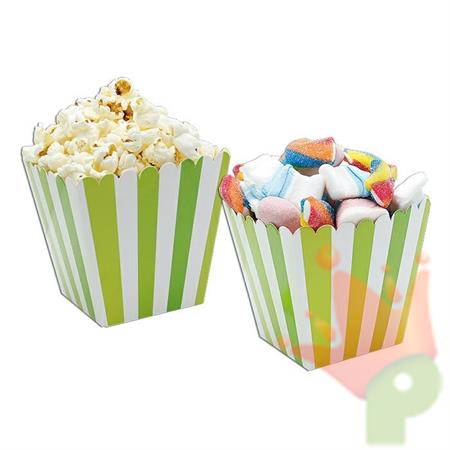 SWEETY BOX 6,5X8X6,5CM STRIPES VERDE MELA 6PZ