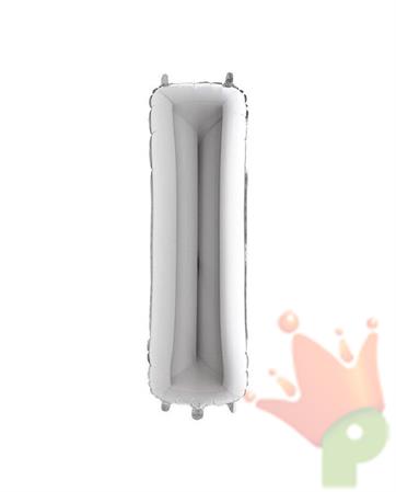 PALLONCINO MYLAR LETTERA I 40INCH 102CM ARGENTO