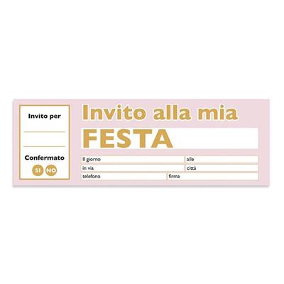 INVITI ASSEGNI BUON COMPLEANNO CHIC ROSA 21X7 CM 20 PZ