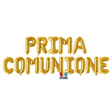 PALLONCINO MYLAR KIT SCRITTA PRIMA COMUNIONE 300X40 CM