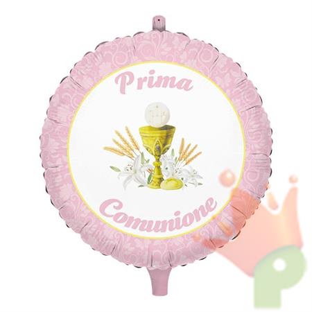 PALLONCINO MYLAR 18INCH COMUNIONE CLASSIC ROSA