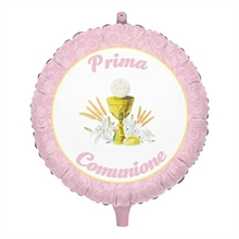 PALLONCINO MYLAR 18INCH COMUNIONE CLASSIC ROSA