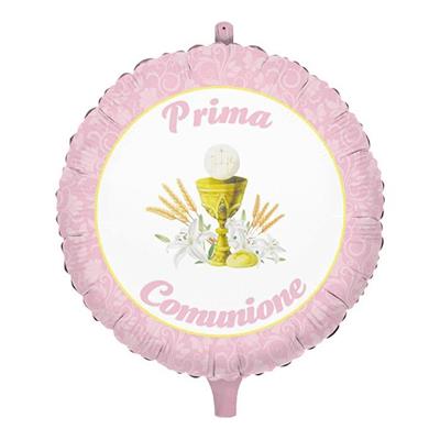 PALLONCINO MYLAR 18INCH COMUNIONE CLASSIC ROSA