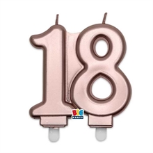 CANDELINA NUMERO 18 ELEGANT ROSE GOLD 9 CM