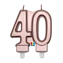 CANDELINA NUMERO 40 ELEGANT ROSE GOLD 9 CM