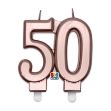 CANDELINA NUMERO 50 ELEGANT ROSE GOLD 9 CM