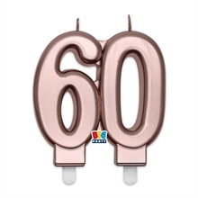 CANDELINA NUMERO 60 ELEGANT ROSE GOLD 9 CM