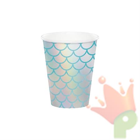 BICCHIERI IN CARTA TEMA SIRENE MERMAID SHINE 8 PZ 266 ML