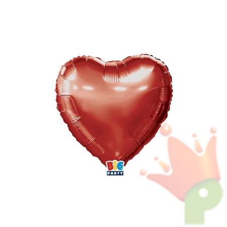 PALLONCINO MYLAR CUORE ROSSO METAL 25 CM 5 PZ