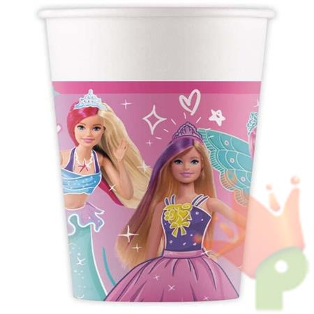 BICCHIERI PLASTICA BARBIE FANTASY 200 ML 8 PZ