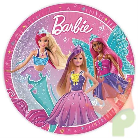 PIATTI IN CARTA BARBIE FANTASY 23 CM 8 PZ