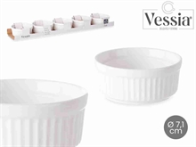 CIOTOLE IN CERAMICA BIANCA 5 PZ 7,1 CM