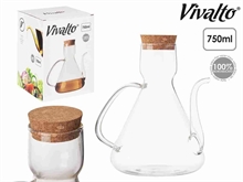 OLIERA IN VETRO CON TAPPO IN SUGHERO 750 ML 18X12 CM