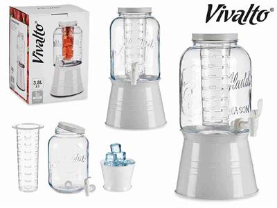 DISPENSER PER BEVANDE FREDDE IN VETRO CON BASE 20x22,8x37,5 CM