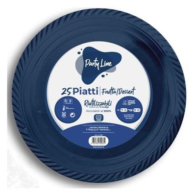 PIATTI DESSERT BLU 17 CM 25 PZ