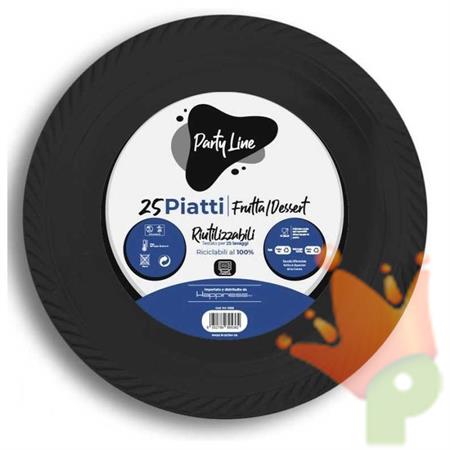 PIATTI DESSERT NERI 17 CM 25 PZ
