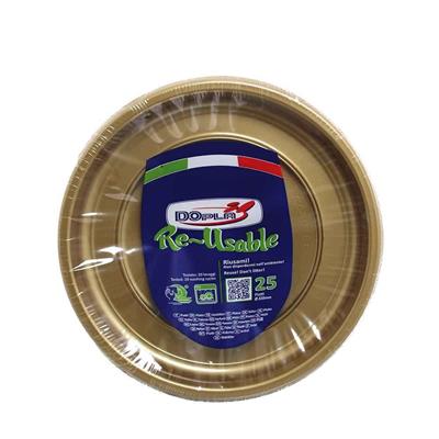 PIATTI PIANI ORO REUSABLE 22 CM 25 PZ