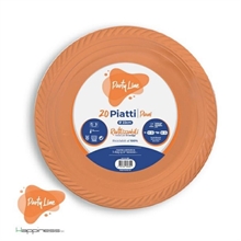 PIATTI PIANI IN PLASTICA ARANCIONE 22 CM 20 PZ