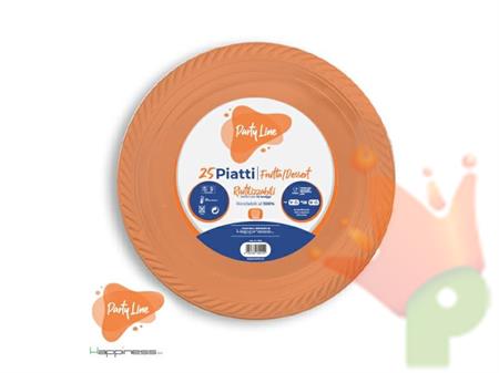 PIATTI DESSERT IN PLASTICA ARANCIONI 25 PZ 17 CM