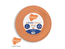 PIATTI DESSERT IN PLASTICA ARANCIONI 25 PZ 17 CM