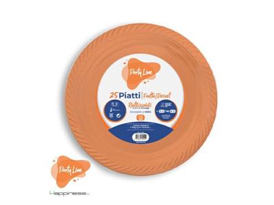 PIATTI DESSERT IN PLASTICA ARANCIONI 25 PZ 17 CM
