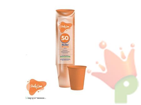 BICCHIERI IN PLASTICA ARANCIONE 200 CC 50 PZ